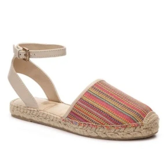 EUC! Sam Edelman Vivian Espadrille Sandals Red & Tan Striped Womens Size 8 - Picture 1 of 12